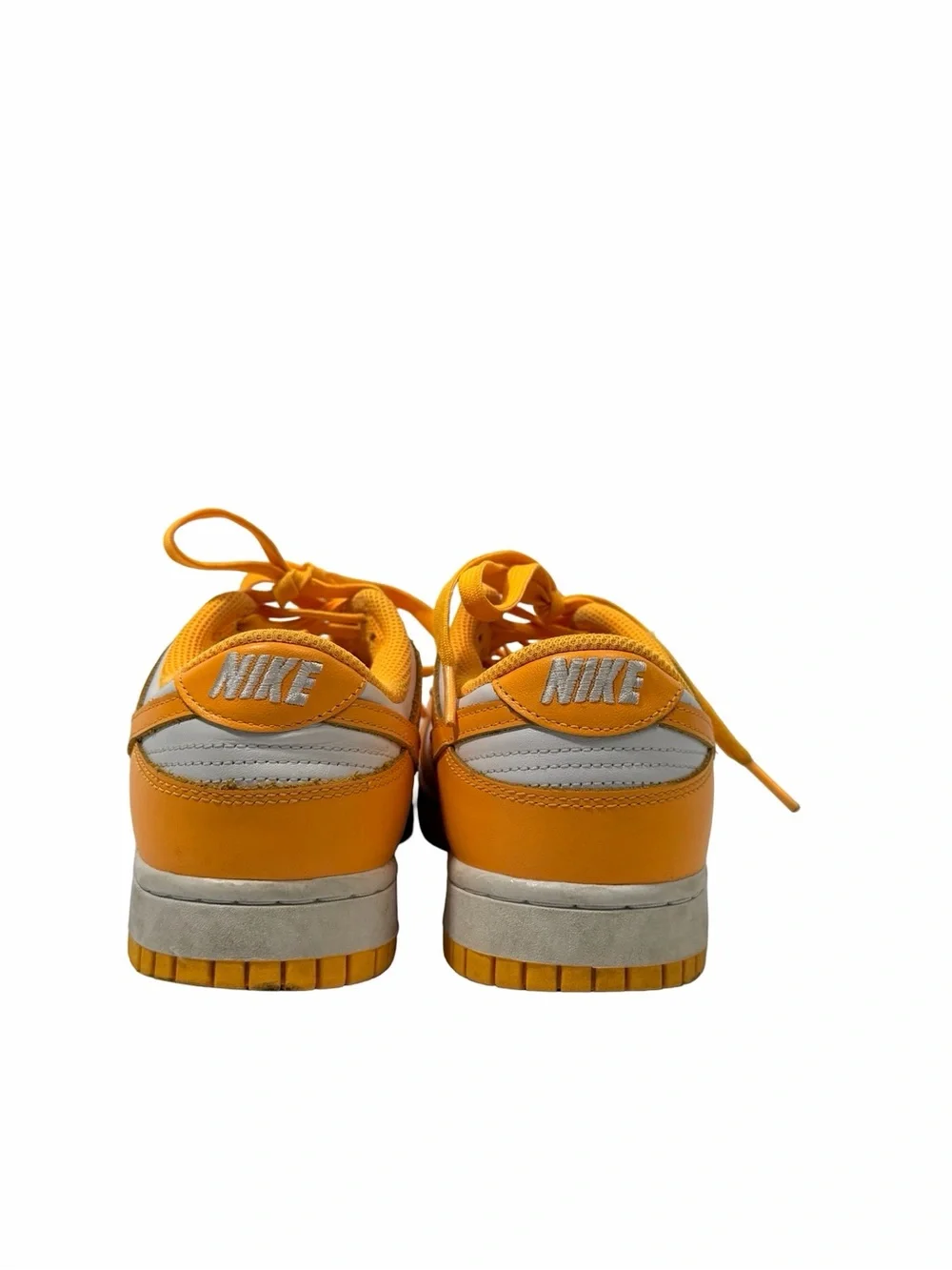 NIKE Dunk Low Laser Yellow and White Sneakers 👟🧡